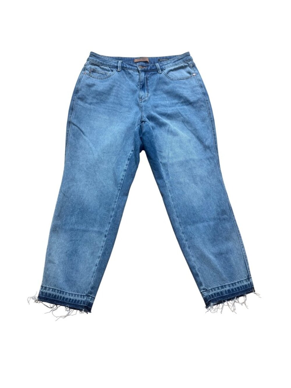 Judy Blue 14W Frayed Hem Boyfriend Jeans | Relaxed Fit Light Wash Denim